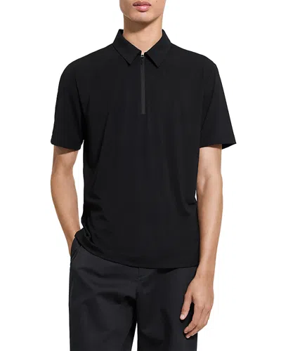 Theory Ryder Quarter Zip Polo In Black