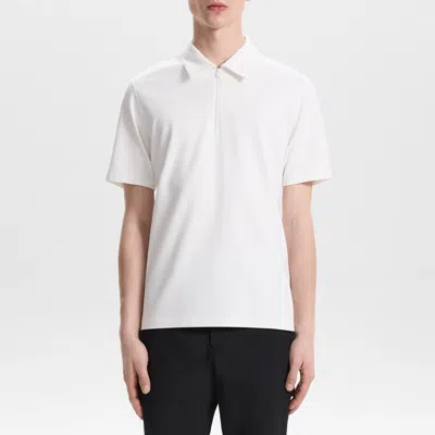 Theory Ryder Quarter-zip Polo In Relay Jersey In White