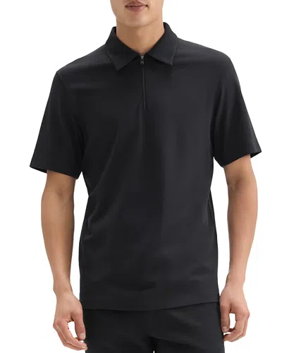 Theory Ryder Quarter Zip Polo Shirt In Black
