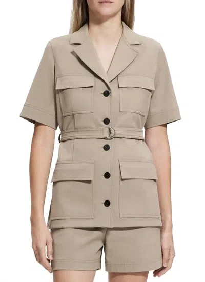 Theory Safari Jacket In Beige In Brown
