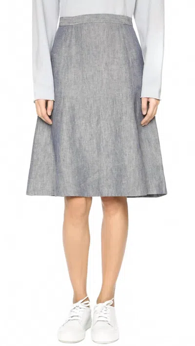 Theory Saminta Linen Jean Skirt In Indigo In Multi