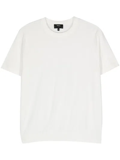 Theory Sarior Fine-knit T-shirt In White