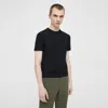 Theory Sarior Short-sleeve Sweater In Fine Bilen In Black/tempo Teal