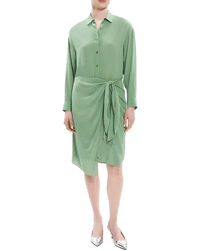 Theory Sarong Shirtdress In Green