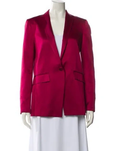 Pre-owned Theory Satin Blazer In Red