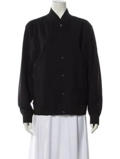 Pre-owned Theory Satin Bomber Jacket In Black