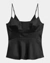 Theory Satin Curve Cami In Black