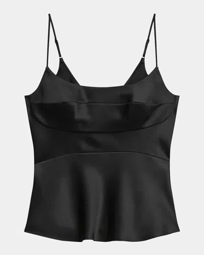 Theory Satin Curve Cami In Black