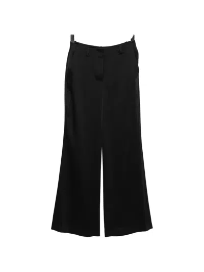 Theory Satin Flared Trousers In Black
