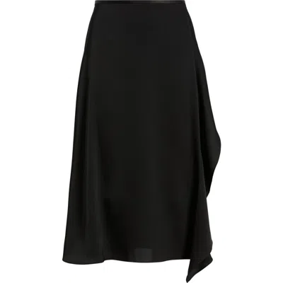 Theory Satin Midi Skirt In Black