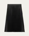 Theory Womens Black Sunburst Pleated Lace Midi Skirt In Black