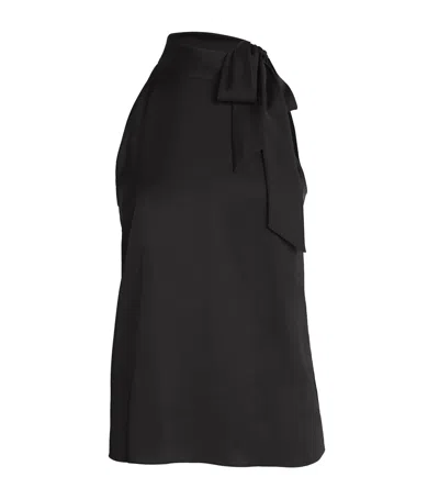 Theory Satin Side-tie Halterneck Blouse In Black