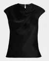 Theory Satin Twist Top In Black