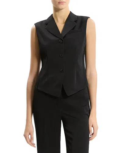 Theory Satin Waistcoat In Black