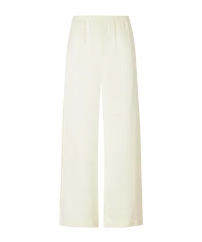 Theory Satin Wide-leg Pants In White