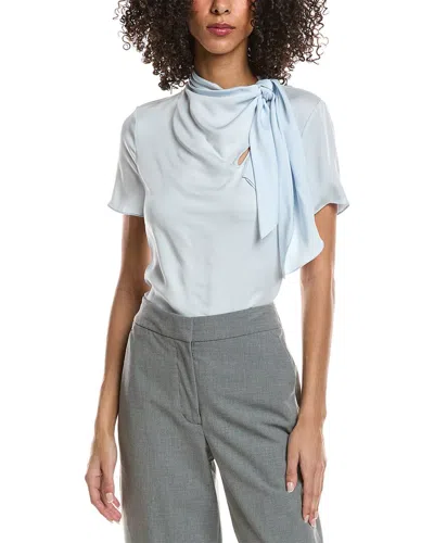 Theory Twist Scarf Silk Top In Multi