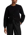 Theory Structured Waverly Cotton Cardigan In Black