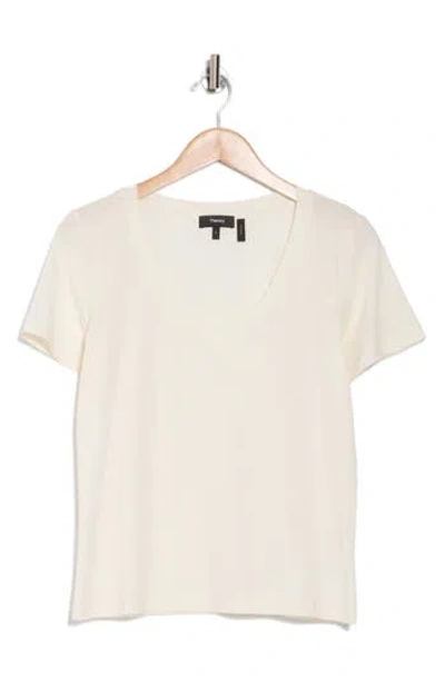 Theory Scoop Neck Cotton T-shirt In White
