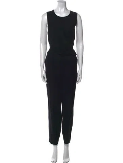 Pre-owned Theory Scoop Neck Jumpsuit In Black