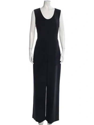 Pre-owned Theory Scoop Neck Jumpsuit In Black/blue