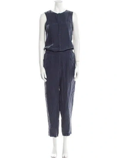 Pre-owned Theory Scoop Neck Jumpsuit In Blue