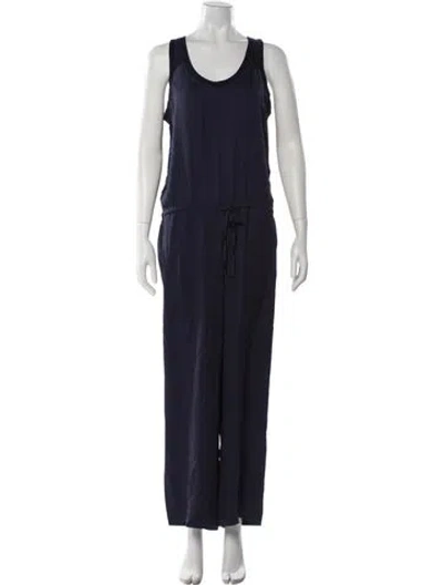 Pre-owned Theory Scoop Neck Jumpsuit In Blue