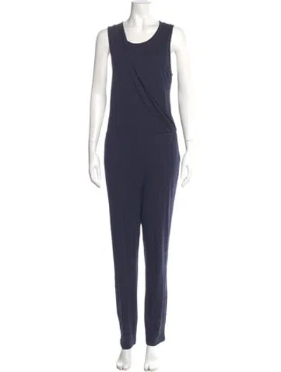 Pre-owned Theory Scoop Neck Jumpsuit In Blue