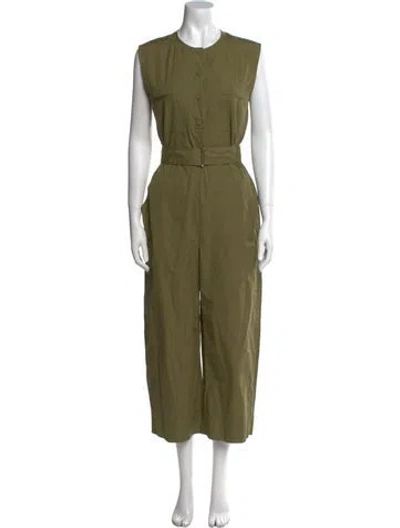 Pre-owned Theory Scoop Neck Jumpsuit In Green