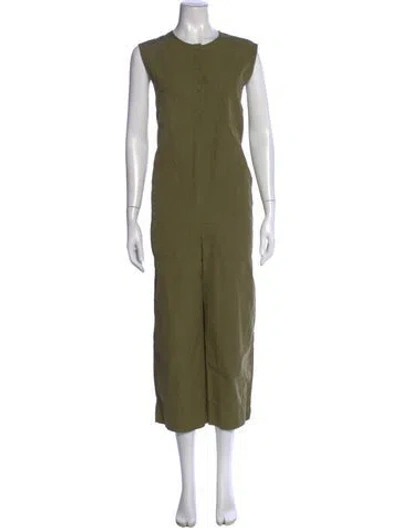 Pre-owned Theory Scoop Neck Jumpsuit In Green