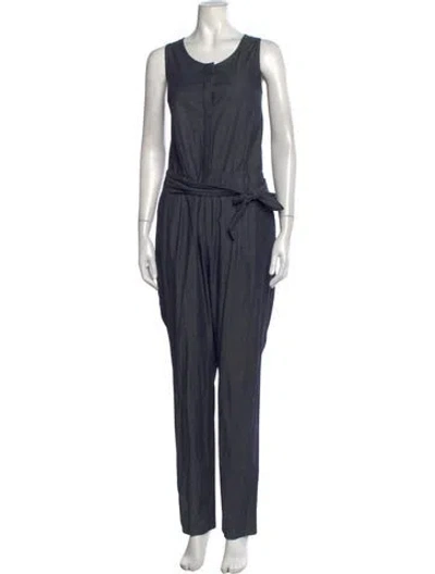 Pre-owned Theory Scoop Neck Jumpsuit W/ Tags In Blue