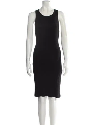 Pre-owned Theory Scoop Neck Knee-length Dress In Black