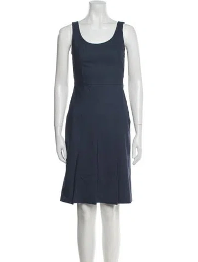 Pre-owned Theory Scoop Neck Knee-length Dress In Blue