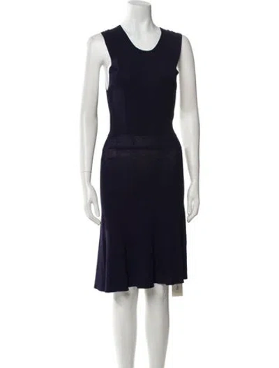 Pre-owned Theory Scoop Neck Knee-length Dress In Blue