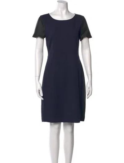 Pre-owned Theory Scoop Neck Knee-length Dress In Blue