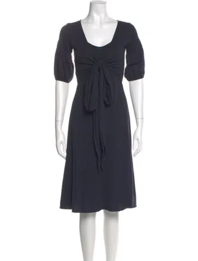 Pre-owned Theory Scoop Neck Knee-length Dress In Blue