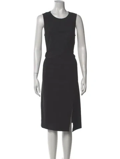 Pre-owned Theory Scoop Neck Knee-length Dress In Gray