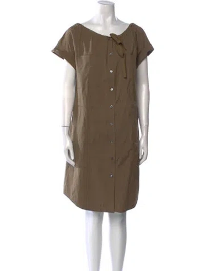 Pre-owned Theory Scoop Neck Knee-length Dress In Green