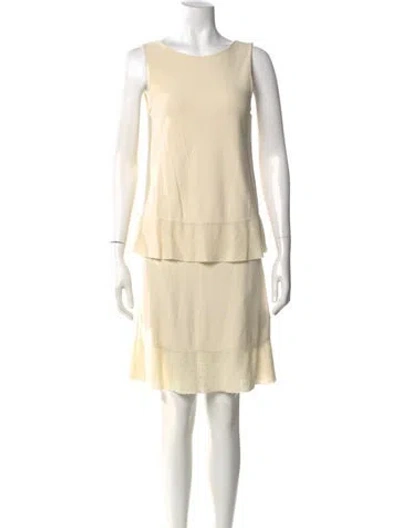 Pre-owned Theory Scoop Neck Knee-length Dress In Neutral