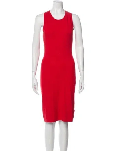 Pre-owned Theory Scoop Neck Knee-length Dress In Orange