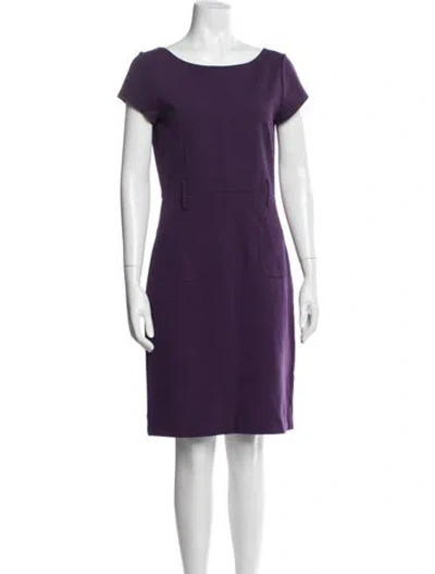Pre-owned Theory Scoop Neck Knee-length Dress In Purple