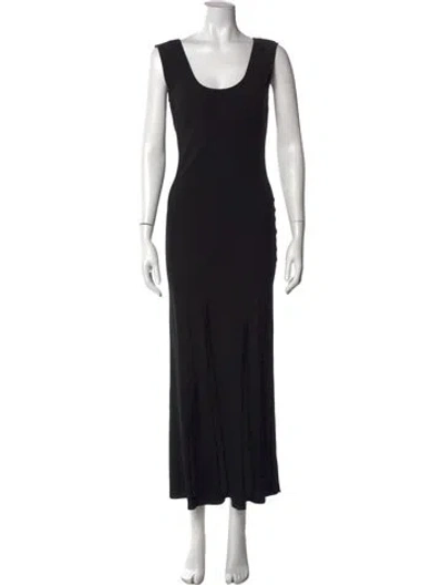 Pre-owned Theory Scoop Neck Long Dress In Black