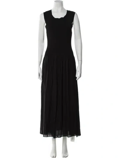 Pre-owned Theory Scoop Neck Long Dress In Black