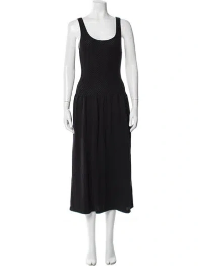Pre-owned Theory Scoop Neck Long Dress In Black