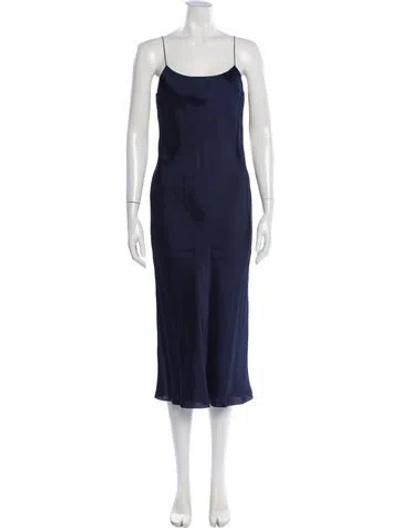 Pre-owned Theory Scoop Neck Long Dress In Blue