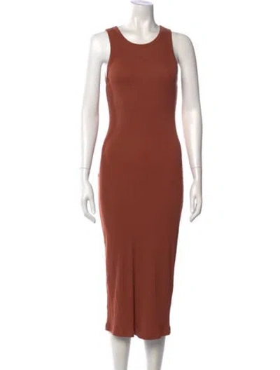 Pre-owned Theory Scoop Neck Long Dress In Brown