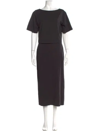 Pre-owned Theory Scoop Neck Long Dress In Gray