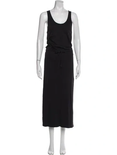 Pre-owned Theory Scoop Neck Long Dress In Gray