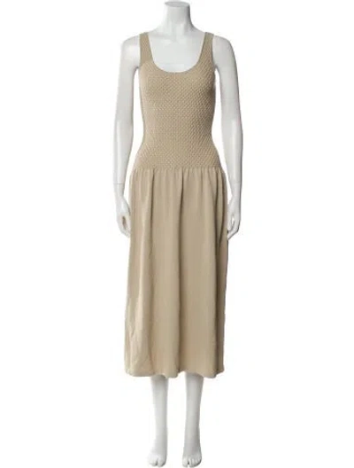 Pre-owned Theory Scoop Neck Long Dress In Neutral