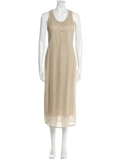 Pre-owned Theory Scoop Neck Long Dress In Neutral