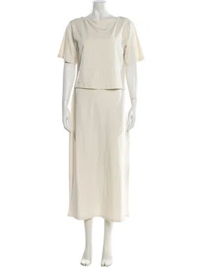 Pre-owned Theory Scoop Neck Long Dress In Neutral
